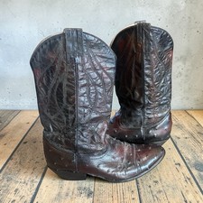 Stivali da cowboy vintage Panhandle slim in pelle di struzzo da uomo taglia 7,5 