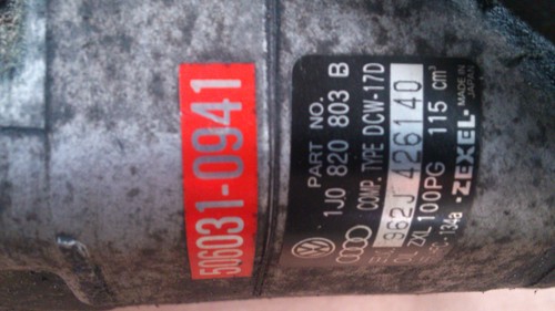 Audi VW Klimakompressor 1JO820803B Golf VI 4 Bj. 99 bis 2006