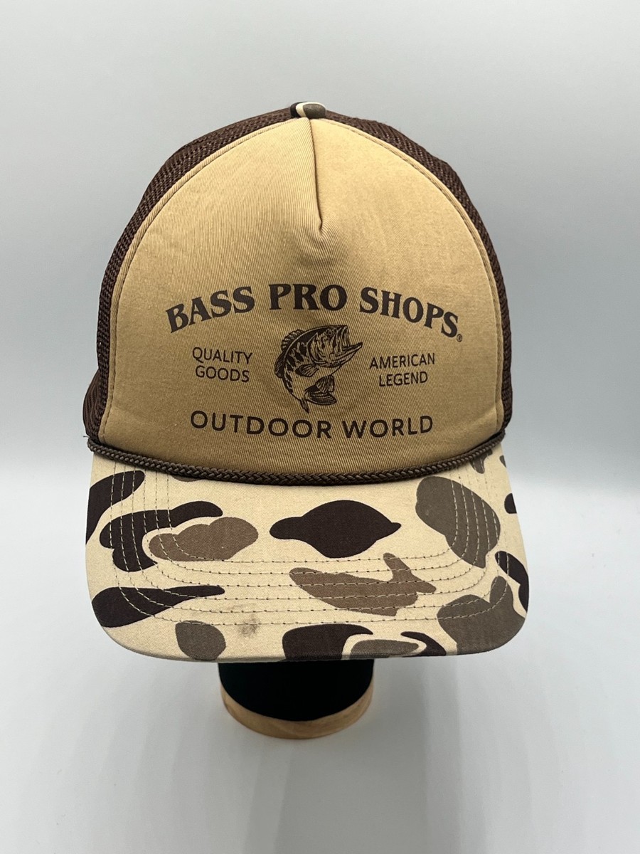 Bass Pro Shops Brown Camo Rope Logo Baseball Hat Cap Snapback Adult OSFM