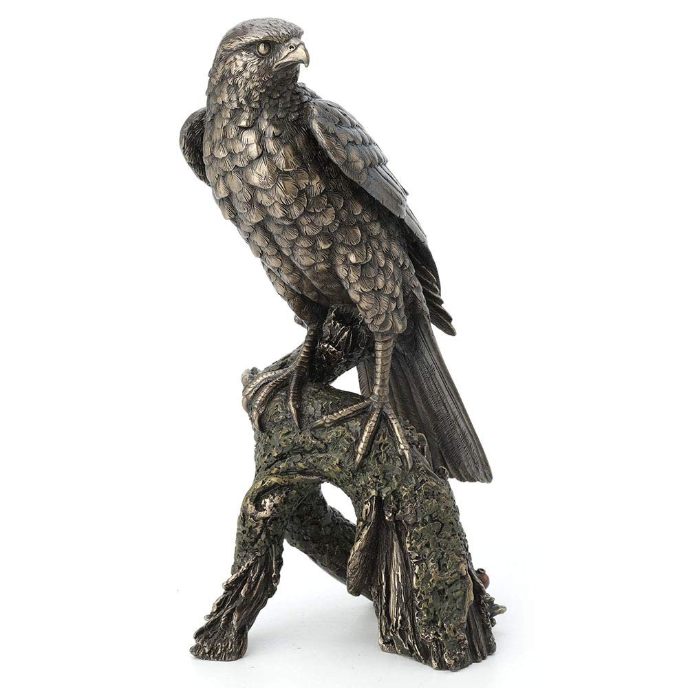 Veronese Design 10,9" Spatz Falke auf Baum Ast antike Bronze Falke Statue