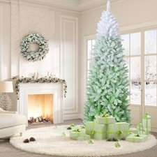 Pre-Lit Artificial Christmas Tree UL Listed 230 Dual White Lights, Branch Tips