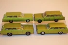 4 Vintage 1960's-1970's Matchbox Lesney Mercury Commuter Station Wagons 55/73