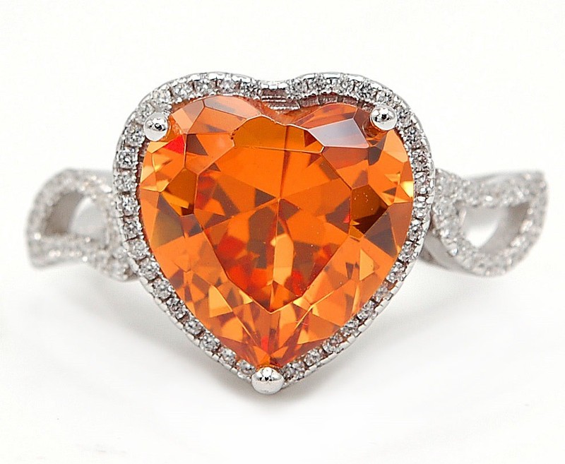 3CT  Padparadscha 925 Sterling Silver Ring Sz 6 U3-6