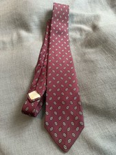 Brooks Brothers Burgundy Vintage Foulard Silk Tie Printed in England Preppy