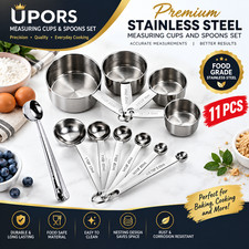Stainless Steel Measuring Cups  Spoons Set Stackable Kitchen Baking MP001