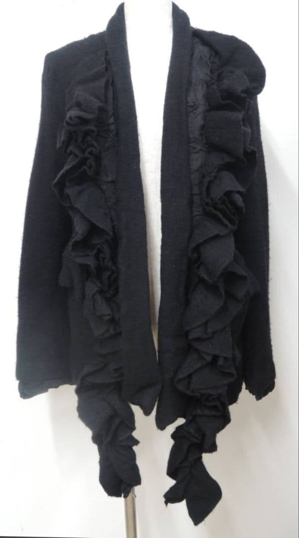 USED COMME RUFFLED COLLAR WOOL OUTER JACKET GOOD - image 1