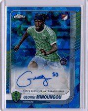 Georgi Minoungou 2025 Topps Chrome MLS Sapphire Auto Seattle Sounders