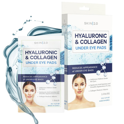 Hyaluronic Acid and Collagen under Eye Patches - Anti-Aging, Reduces Eye Bags & 