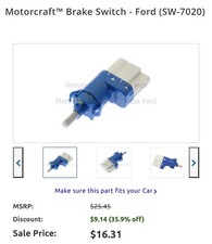 Motorcraft Sw-7020 Brake Switch Motorcraft Sw-7020 Brake Switch