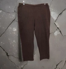 JMS Just My Size Pull On Pants Size 2X (18W - 20W) Brown Mini Stripe High Rise