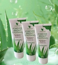 3 packs :Forever Bright Aloe Vera Toothgel, Fluoride Free Mint Toothpaste
