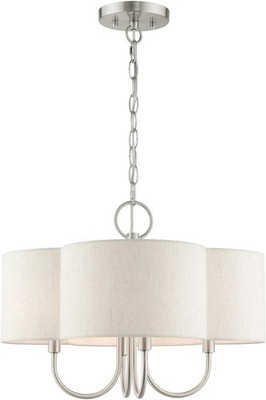 Livex Lighting Solstice 4 Light Brushed Nickel Chandelier