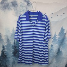 Nike Golf Tech Vent Striped Golf Polo XL Men's Blue Tour Performance