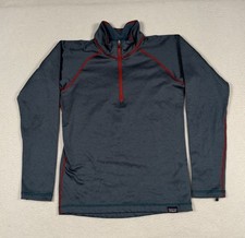 Patagonia Youth Small 8 Heavyweight Capilene Baselayer Long Sleeve 1/4 Zip Blue