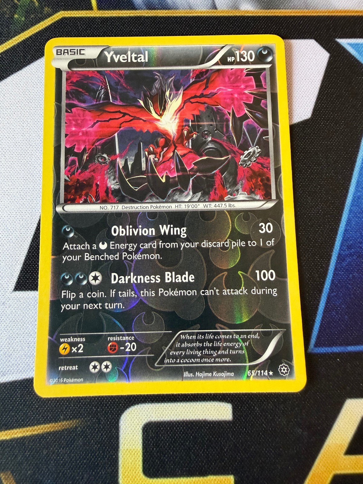 Yveltal 65/114 Steam Siege Reverse Holo Rare Pokemon Near Mint
