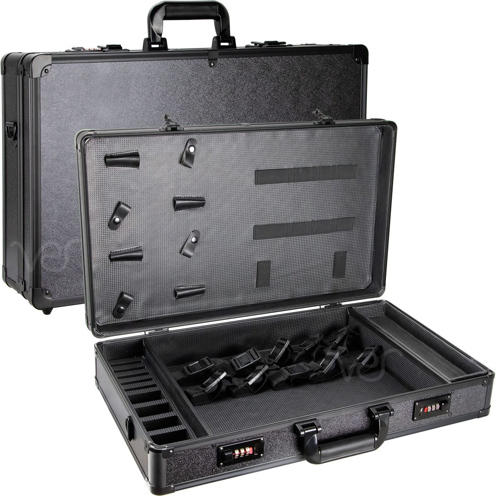 Professional Barber Case, Stylist Tool Box Organizer & Traveling Case, Black ...