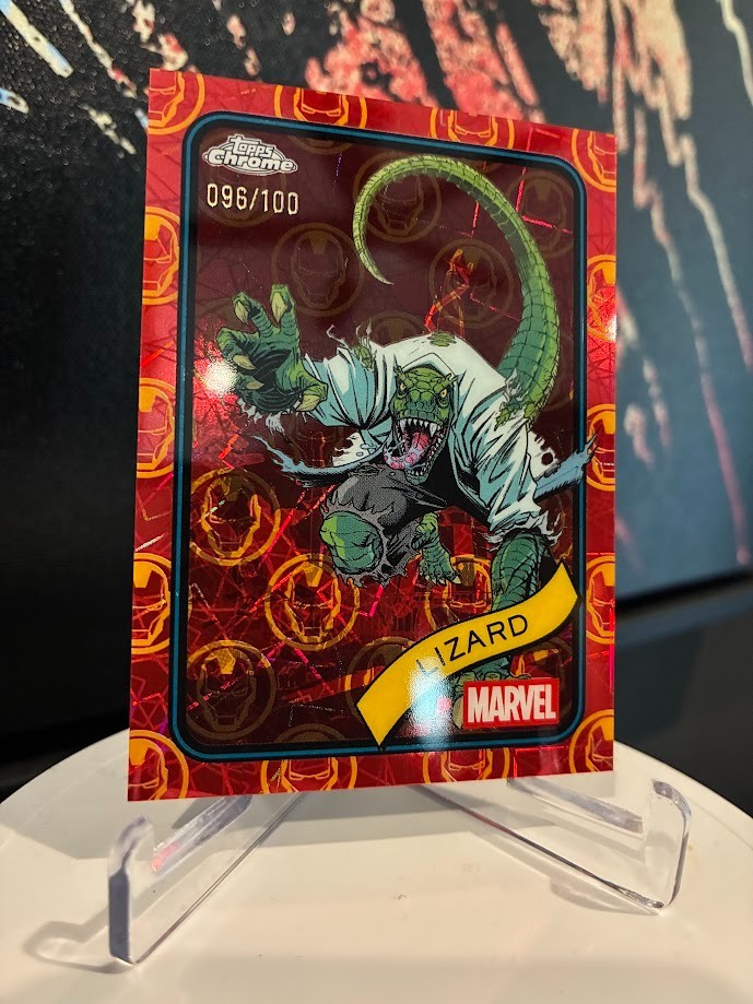 2025 Topps Chrome Marvel Lizard Iron Man Red & Gold Lazer Refractor /100