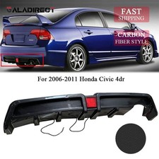 Rear Bumper Diffuser W Led Brake Light For 06-11 Civic 4dr Mugen Rr Style
