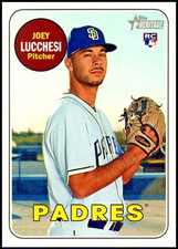 2018 Topps Heritage High Number #655 Joey Lucchesi San Diego Padres Rookie Card