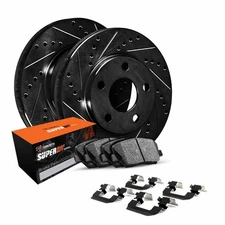 R1 Concepts Whxh1 48026 R1 Brake Rotors   D S   Black W  Sup Dty Pads   Hdw