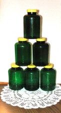 Lot of 6 Empty Green Plastic Rx Pill Bottle in 500cc Crafts