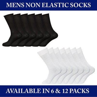 6 & 12 Paar nicht elastische Diabetikersocken locker weicher Griff Oberteil Erwachsene UK 6-11 für Herren