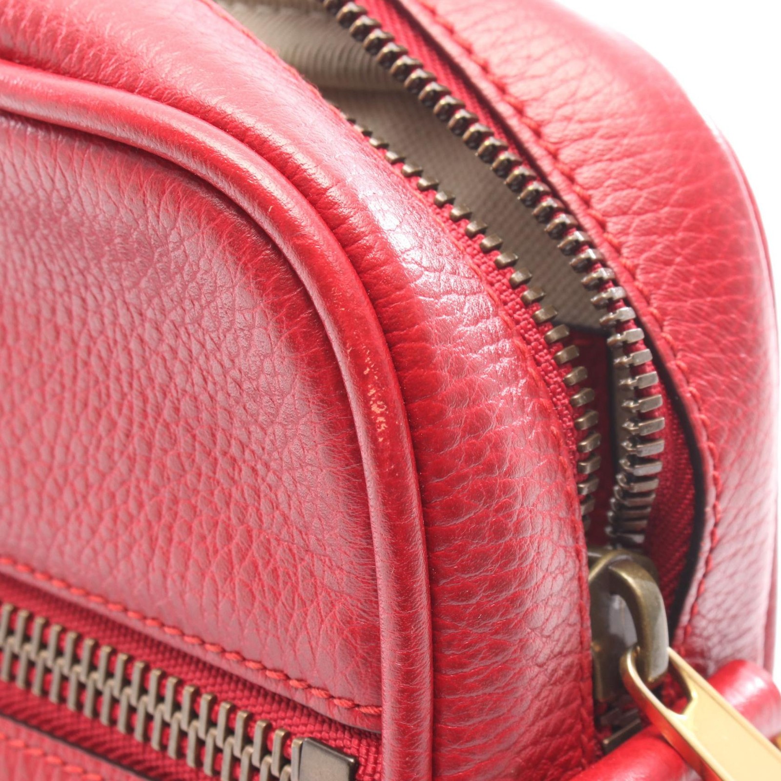 GUCCI Gucci Print logo Crossbody Shoulder Bag 523591 leather Red Used unisex thumbnail 5