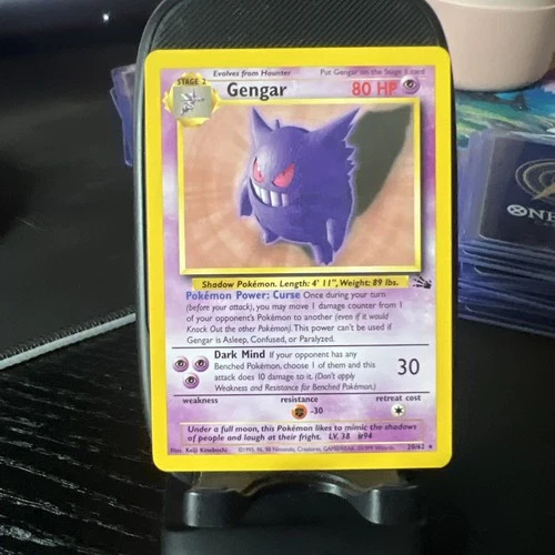 Gengar 20/62 Fossil Set 1999 Vintage Pokemon Card WOTC Unlimited Rare NM/LP