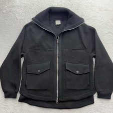 Varley Womens Black Sherpa Fleece Full Zip Jacket XS Recycled Utility Pockets