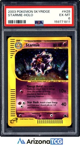 Pokemon 2003 Starmie H28 Holo Skyridge PSA 6