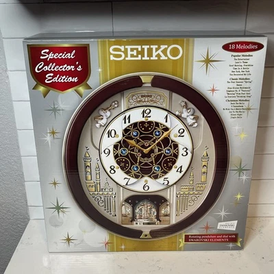 Seiko’s Melodies Motion Clock Swarovski Crystals SPECIAL EDITION QXM491BR w Box - Image 1 of 4