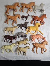 Vintage Lot Of 16 Rubber and Plastic Horses 2.25"-3.75