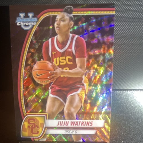 Topps 2024-25 Bowman University Chrome JuJu Watkins USC Trojans #37 Refractor