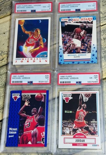 Michael Jordan PSA GRADED Card Lot RARE 80’s 90’s Insert FLEER INVESTMENT LOT 🔥