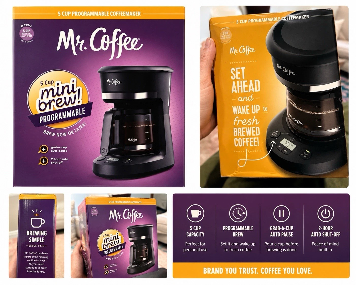 Mr. Coffee 2109181 5 Cup Programmable Coffee Makers - Black
Opens in a new window or tab