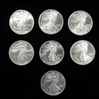 Lot of 7 Walking Liberty Silver Rounds – 1 oz .999 Fine Silver Money Metals