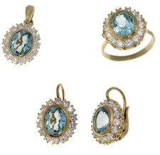 PARURE ORO pendente ciondolo anello donna orecchini 44