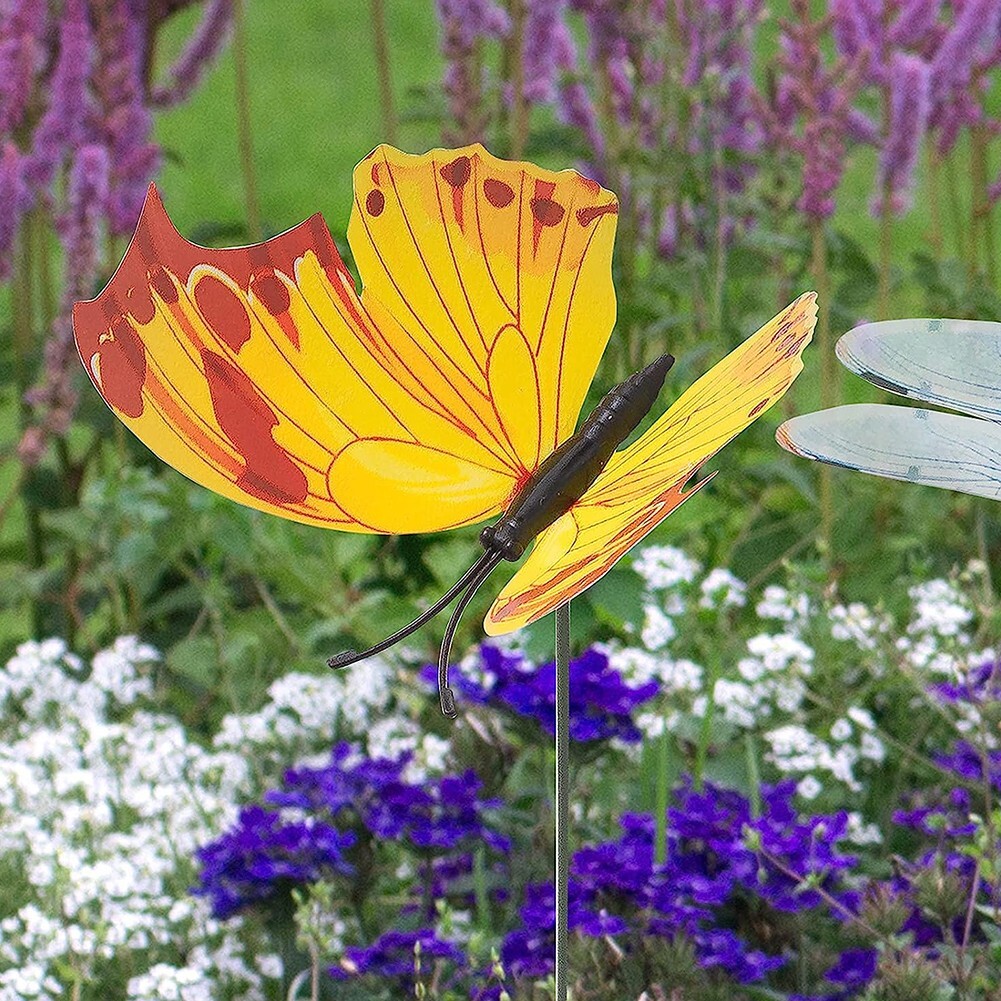 Practical Garden Stake Colourful Dragonflies Garden Butterflies Stakes