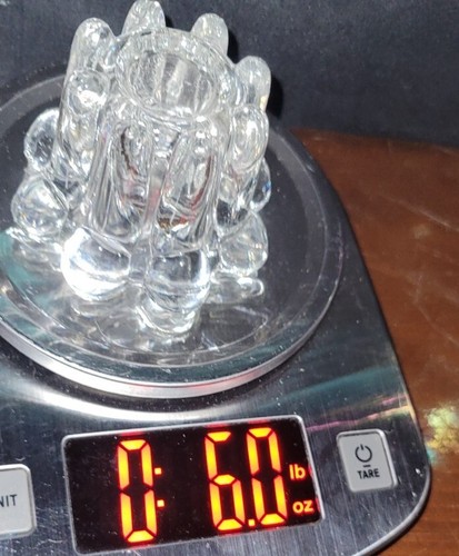 VINTAGE (4) Flower Petal KIG INDONESIA Crystal Clear Glass Pillar Bubble Beads - Picture 11 of 15