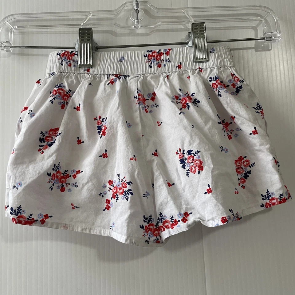 Janie Jack Baby Girls Summer White Floral Shorts Pockets Sz 12-18Months - Image 2 of 4