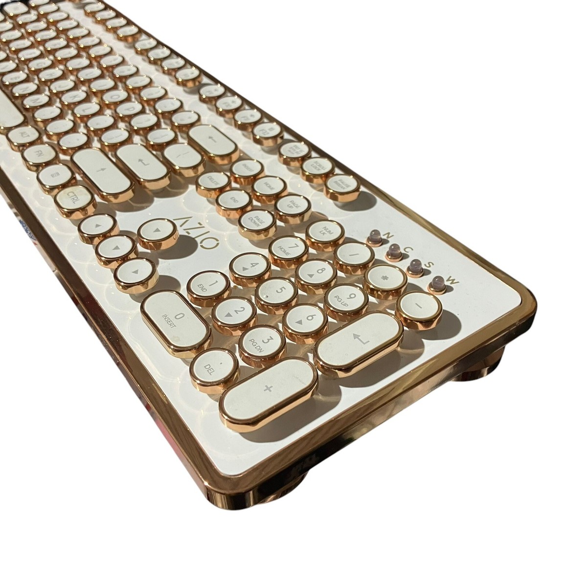 AZIO Retro Typewriter Rose Gold Mechanical Keyboard MK Retro AZIO Retro Typewriter Rose Gold Mechanical Keyboard MK Retro