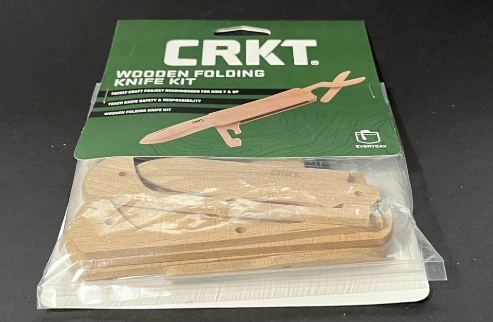 New Sealed CRKT Wooden Folding Knife Kit 3" Wood Blade Wood Handle Unfinished - Image 2 of 4