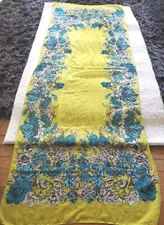 Sheer Multifunctional Rectangular Lightweight Yellowish Blue Scarf Wrap Sarong