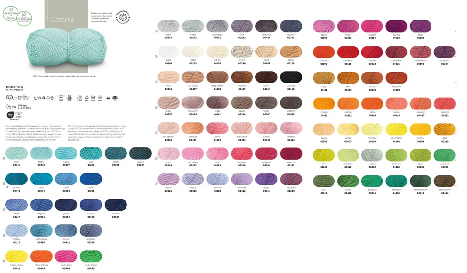 MARKENLOS Schachenmayr Catania 50g Baumwollgarn 100% Baumwolle Amigurumi Häkeln Stricken