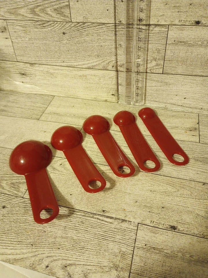 5 Burgundy Kitchenaid Measuring Spoons Baking Cooking  - Image 3 of 4
