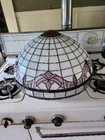 Large 19.5” Tiffany Style Stained Glass Hanging Shade