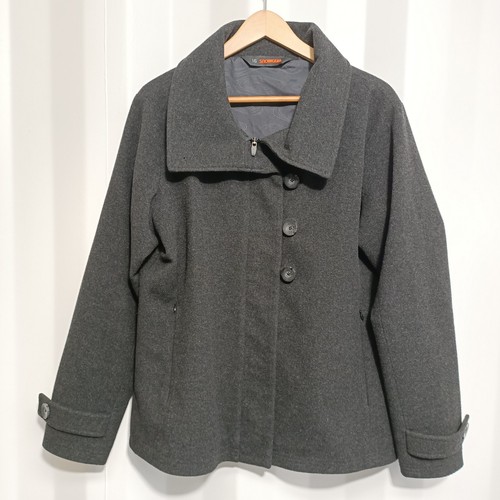 Snowgum Jacket Charcoal Size 16 Warm Winter Thick Lined Cozy Full Zip & Buttons