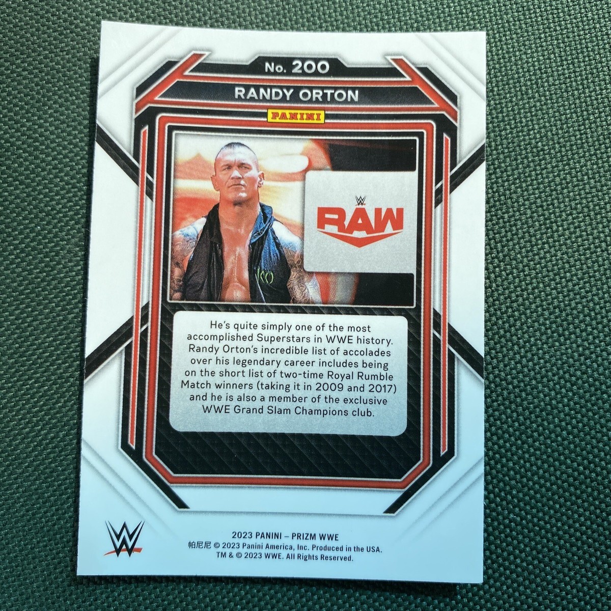 2023 Prizm WWE Randy Orton #200 Undercard Variation SP Disco Prizm PSA 9