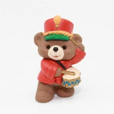 DRUMMER MARCHING BAND BEAR - 1992 Hallmark Merry Miniatures Christmas Figure