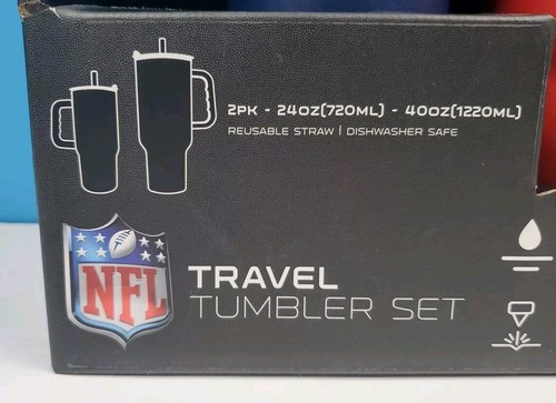 NFL New England Patriots Copper Lined Travel Tumbler Set 2 pack 24oz & 40oz NEW - Picture 6 of 14